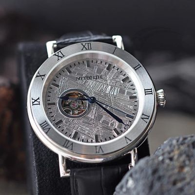 45mm 자동 가죽 시계